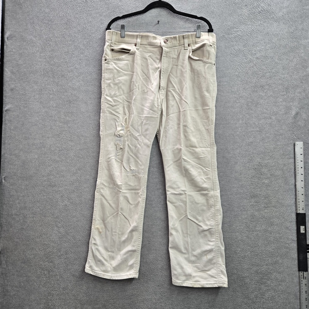 VINTAGE Levi's Men Jeans 38X29 Beige Denim Action Jeans Brown Tab 90s USA READ